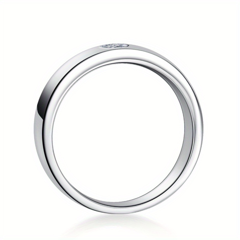 Unisex Couple's 925 Silvery Moissanite Wedding Ring